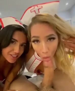 Mia Falls / Miafall Onlyfans cosplay nurse double blowjob!!!